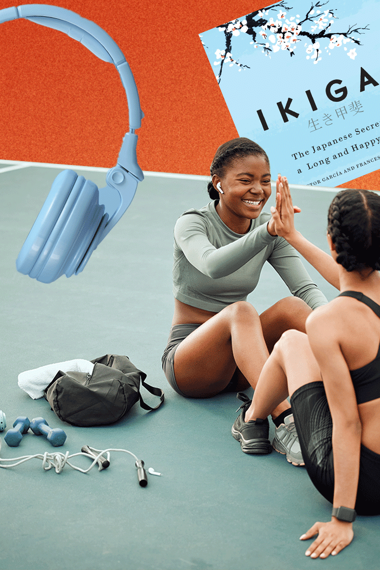 Women working out, headphones and an audiobook featured on Audible