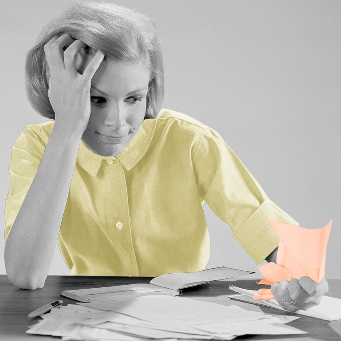 mum with head in hands loss of confidence