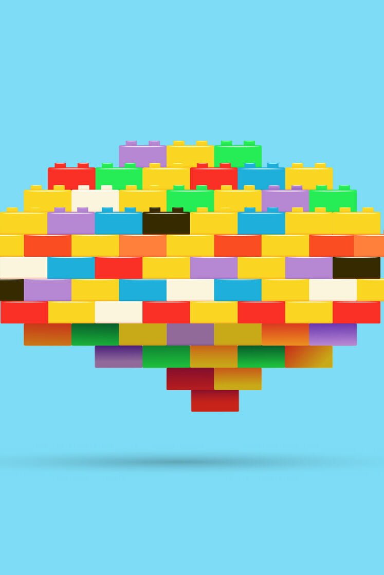 A brain made out of lego bricks