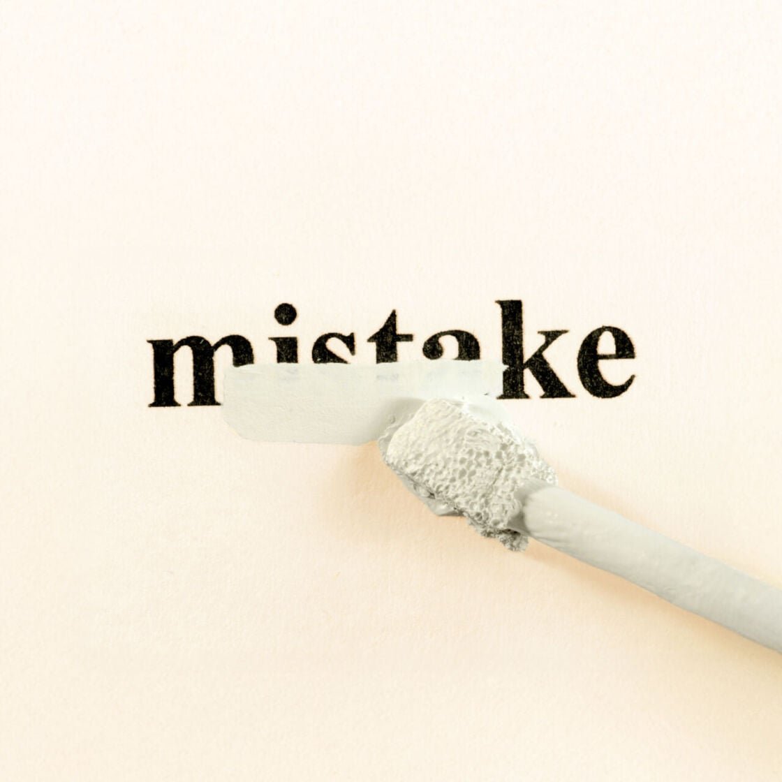 mistake being erased