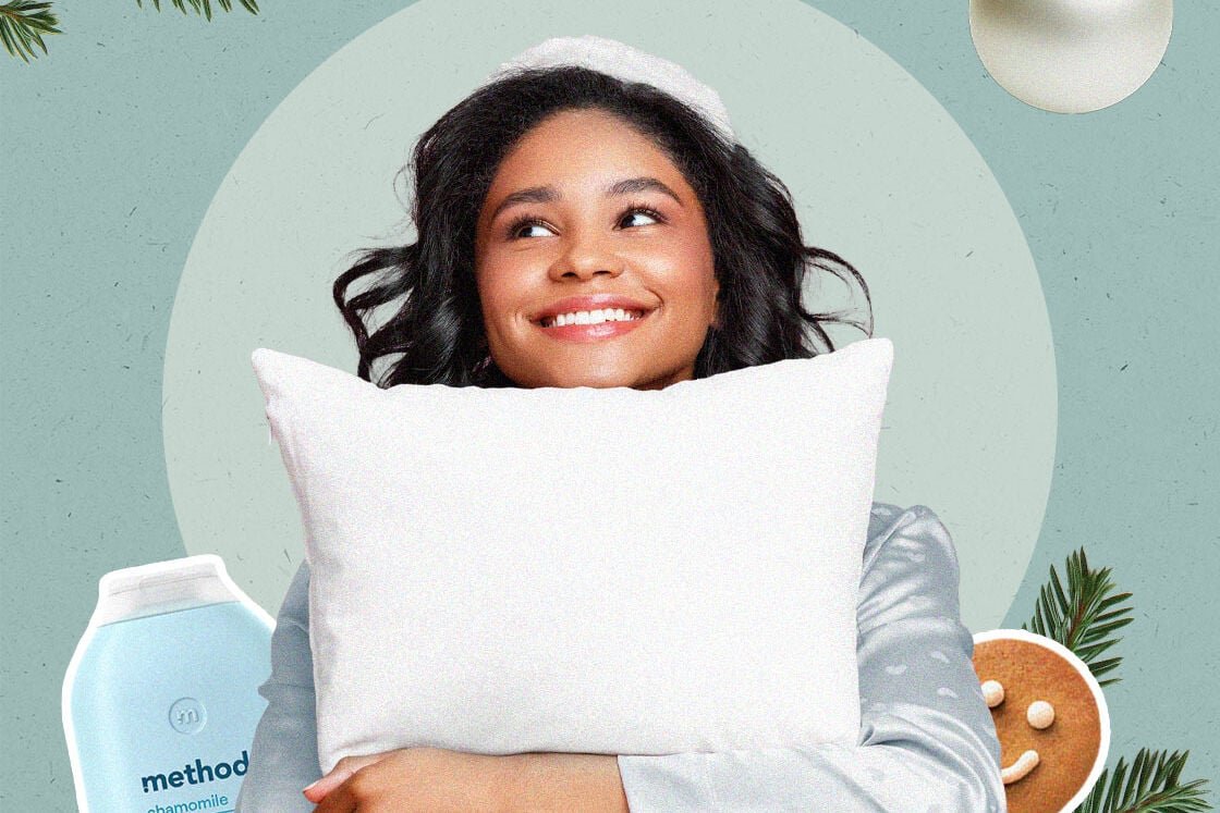 Image of a woman holding a pillow