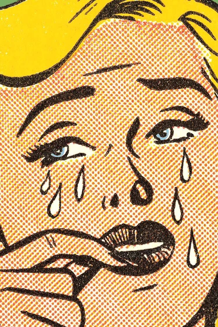 A woman crying
