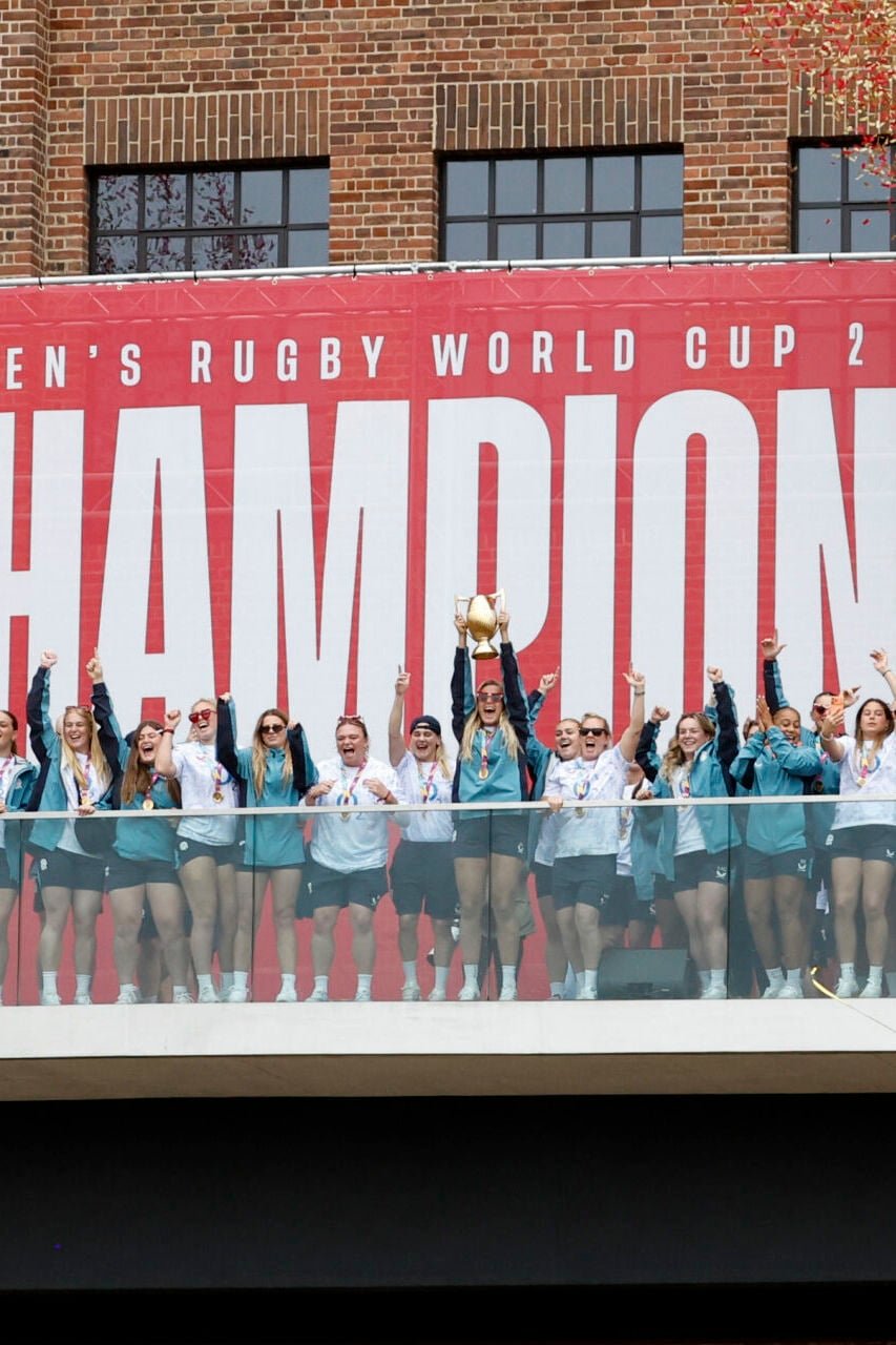 The Red Roses at their victory celebration