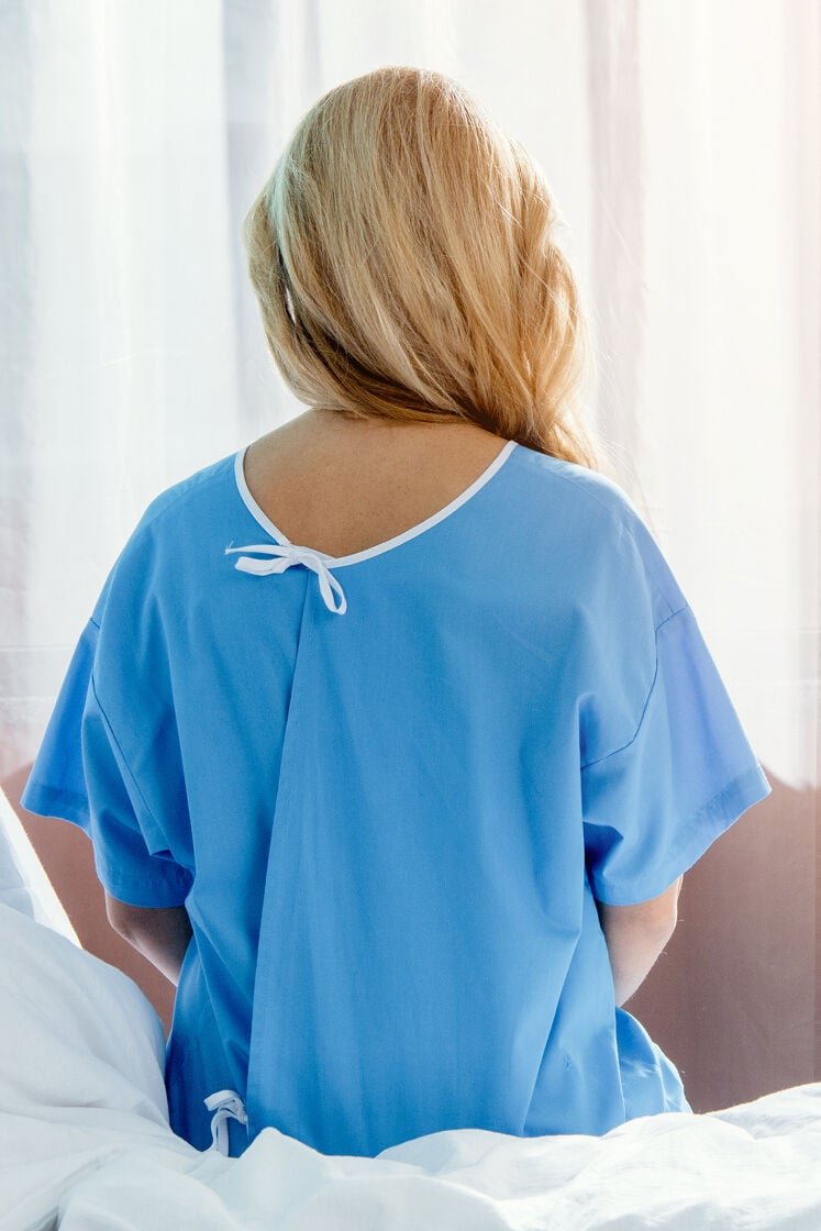 Woman in hospital