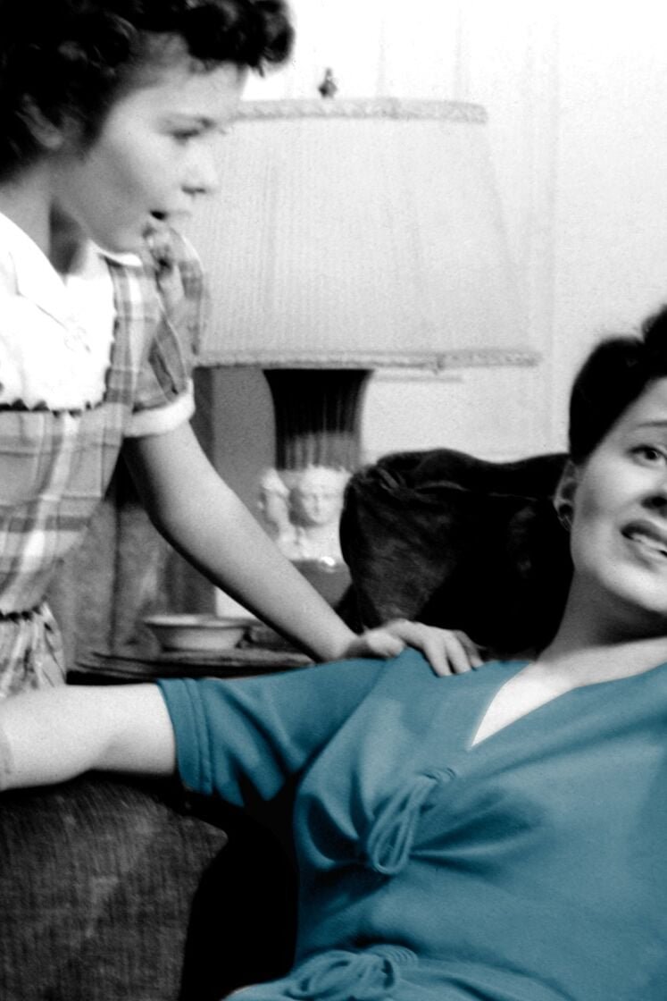 retro photo of mother with child