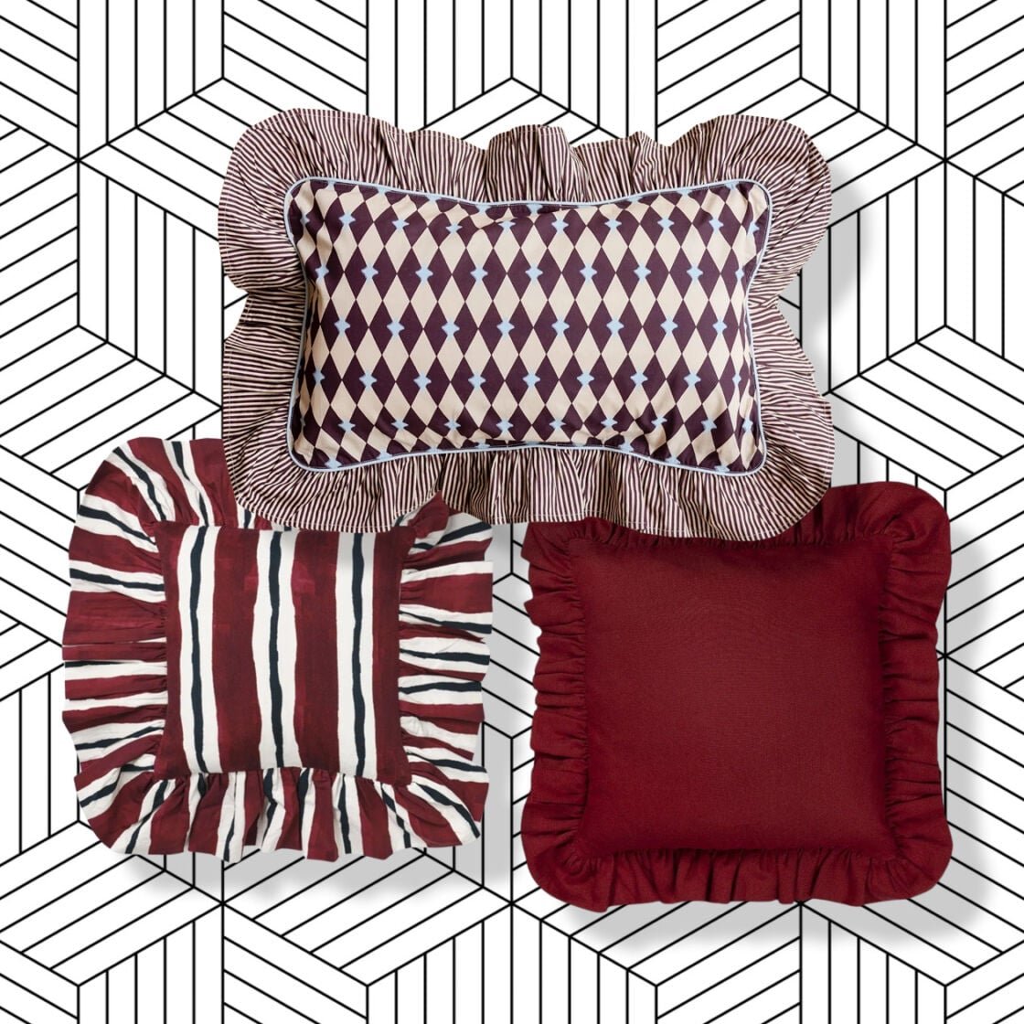 Frilly edged cushions