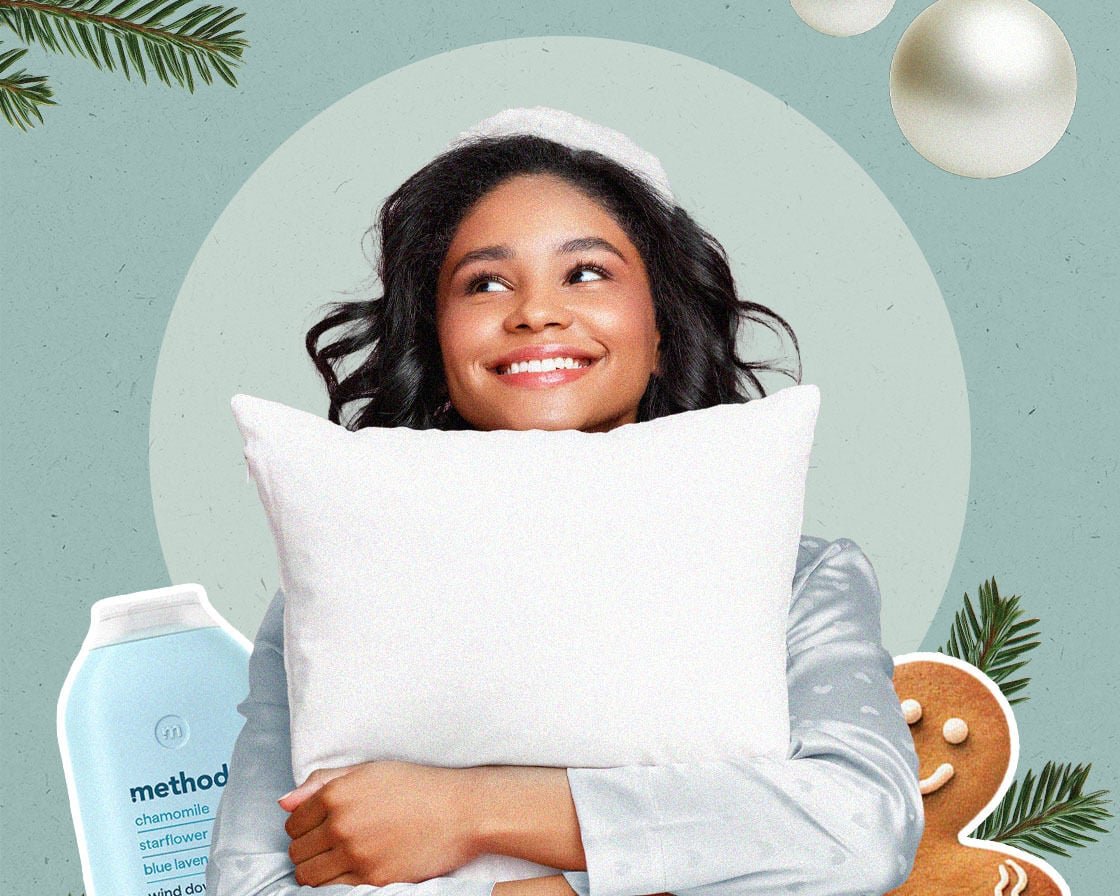 Image of a woman holding a pillow
