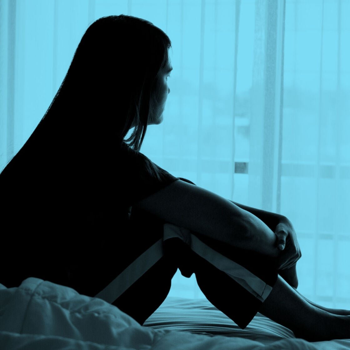 Woman looking sad