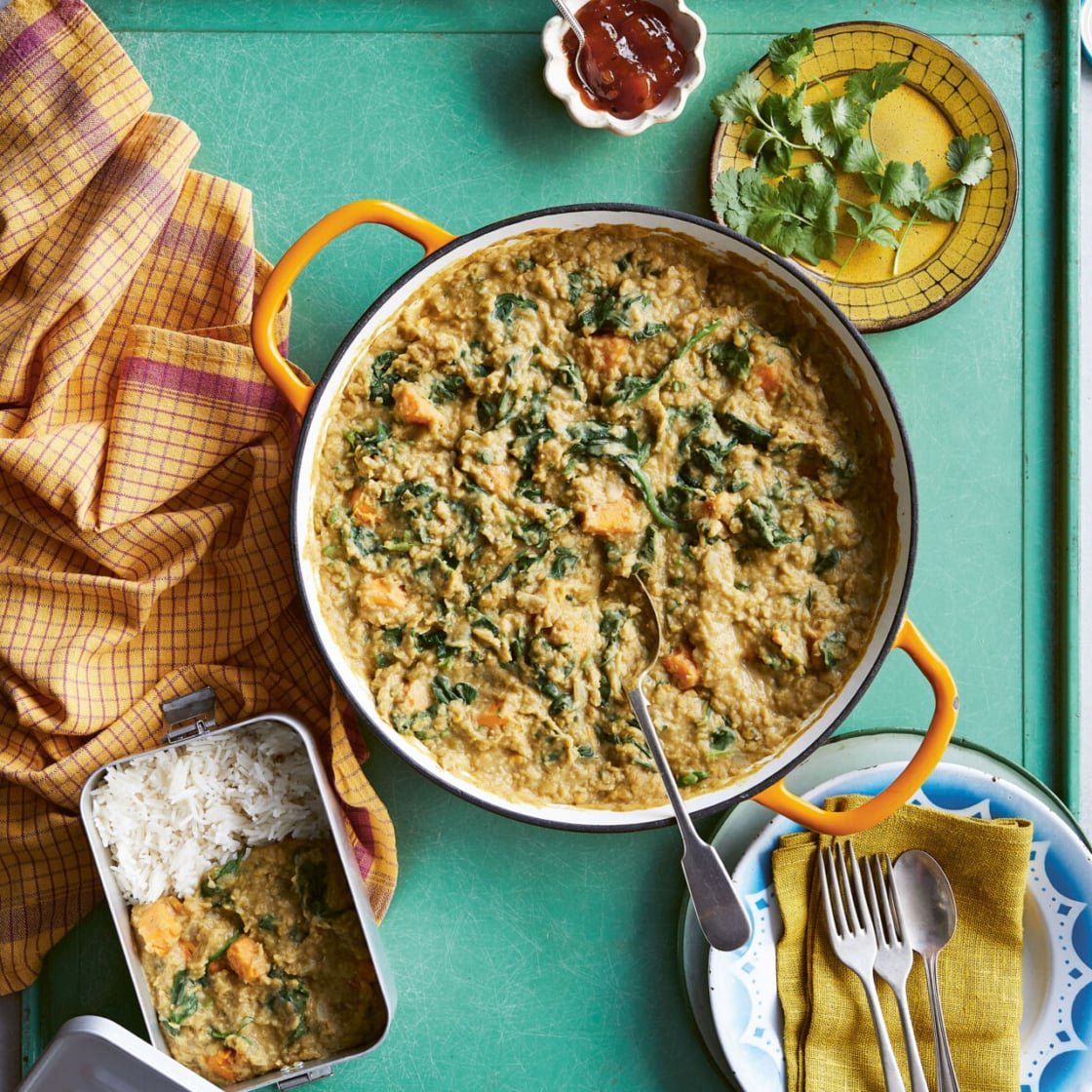 Sweet potato and spinach dhal recipe