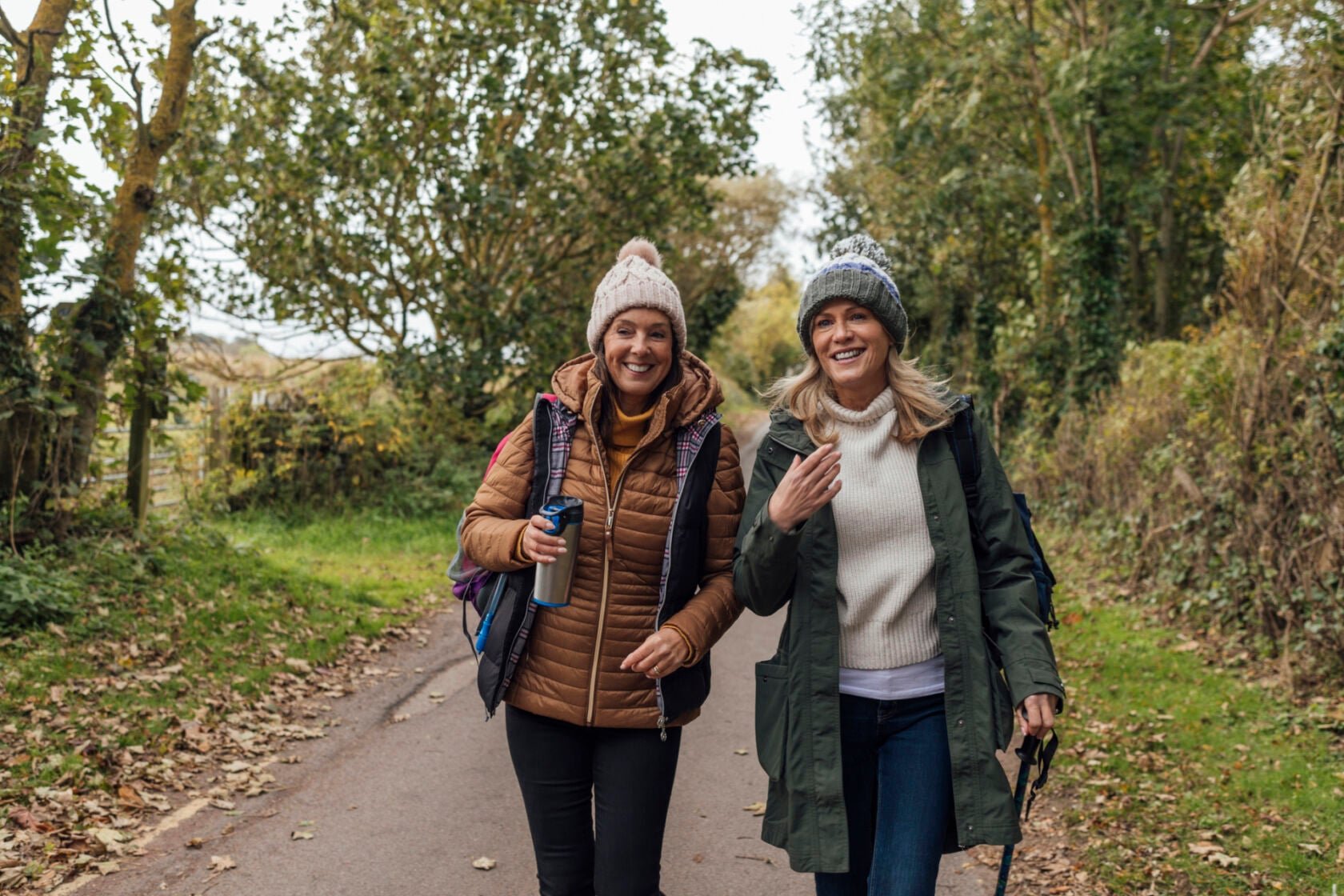 Women walking in autumn