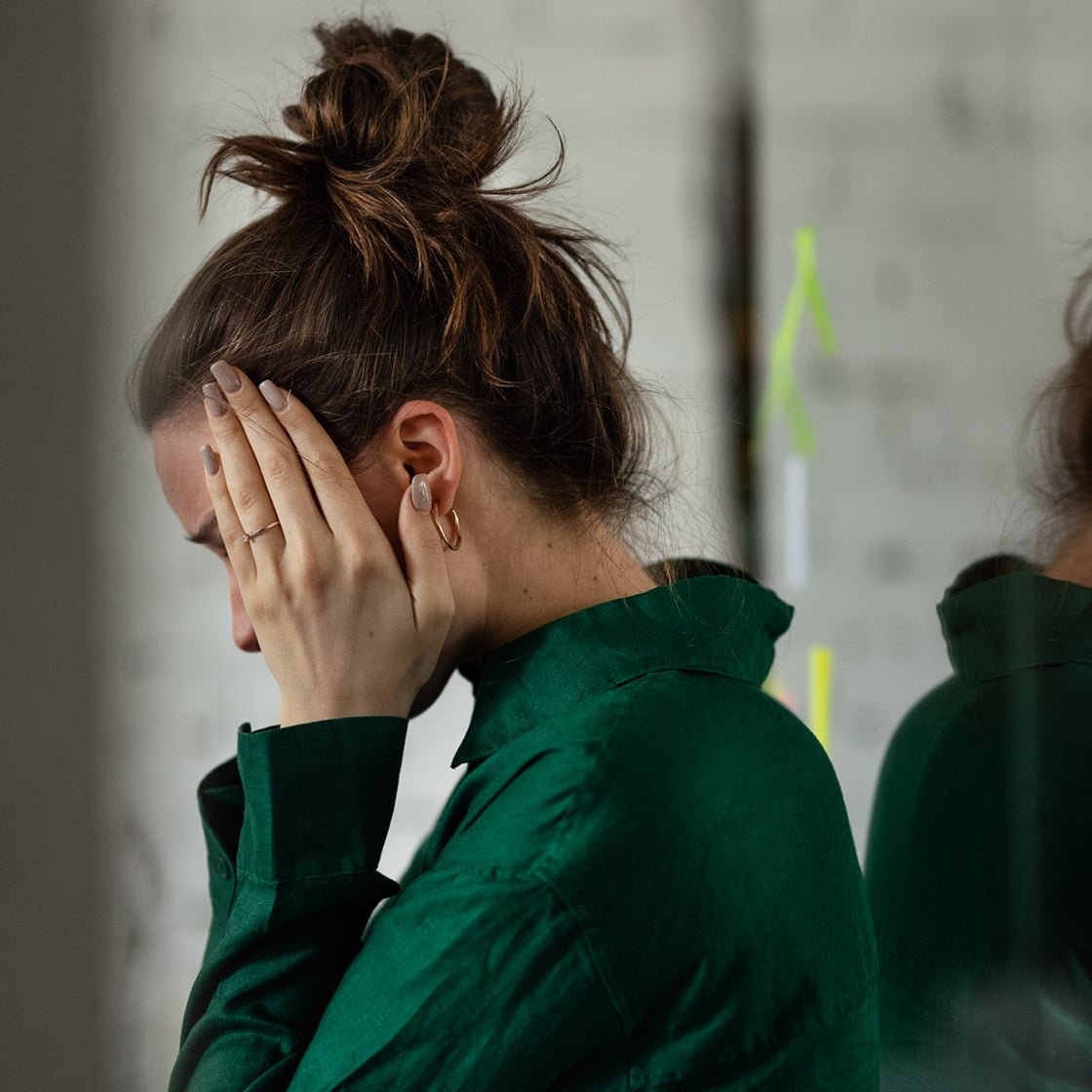 Sad woman in office