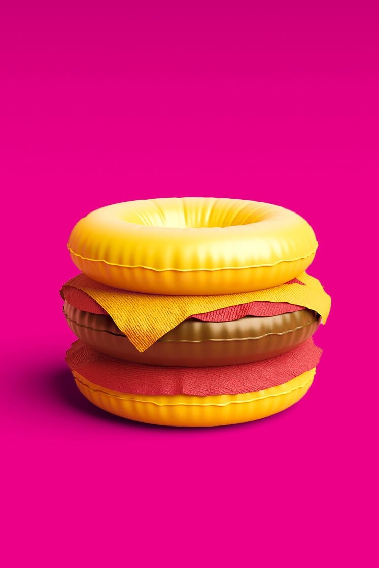 An inflatable burger