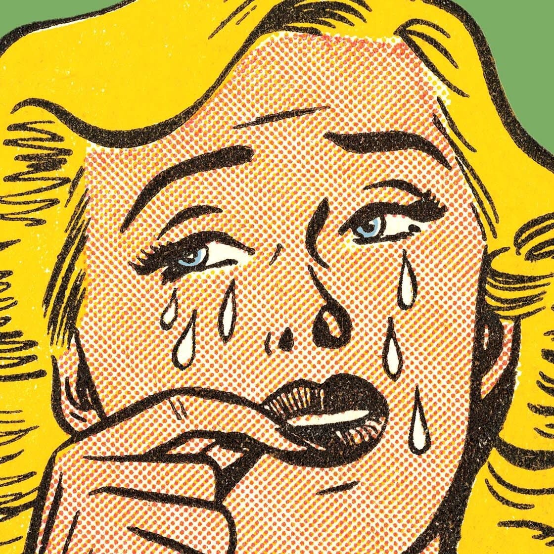 A woman crying