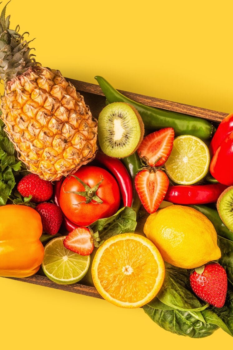 A basket of fruit and vegetables