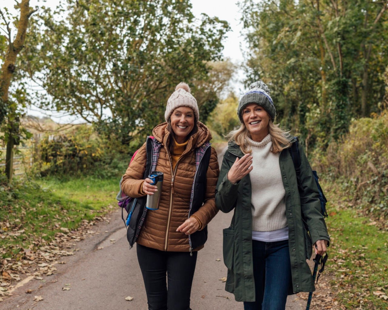 Women walking in autumn