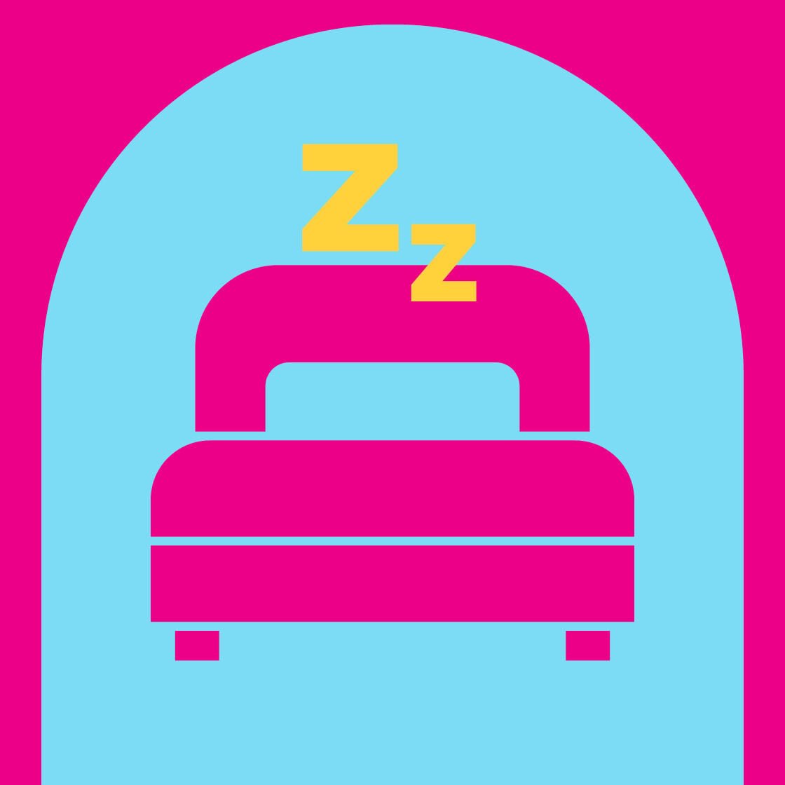 A bed with ZZZs