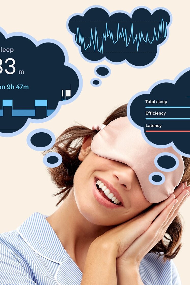 A woman with sleep tracking data