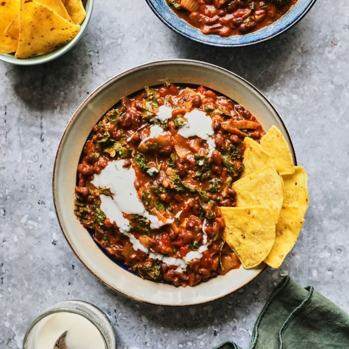 Kale and black bean casserole