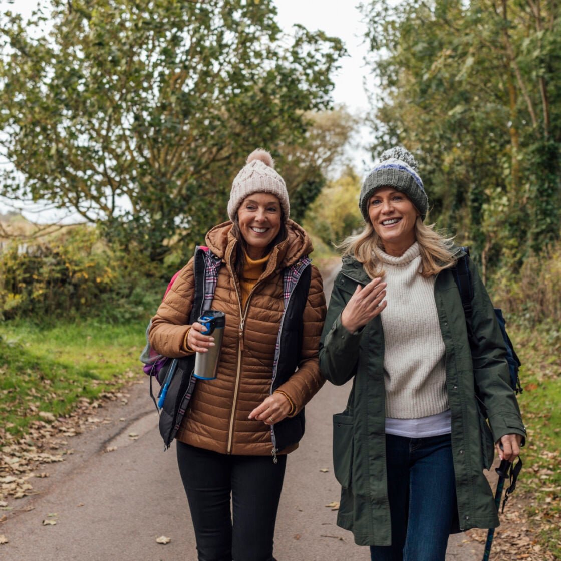 Women walking in autumn