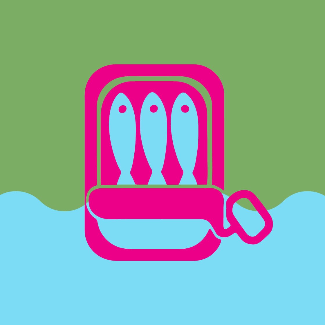 A graphic of tinned sardines