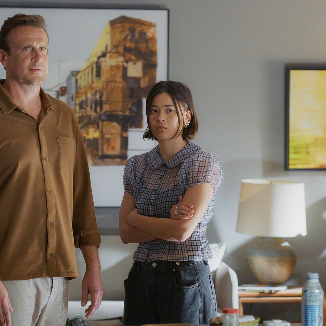 Jason Segel, Lukita Maxwell and Luke Tennie in "Shrinking," premiering January 28, 2026 on Apple TV.