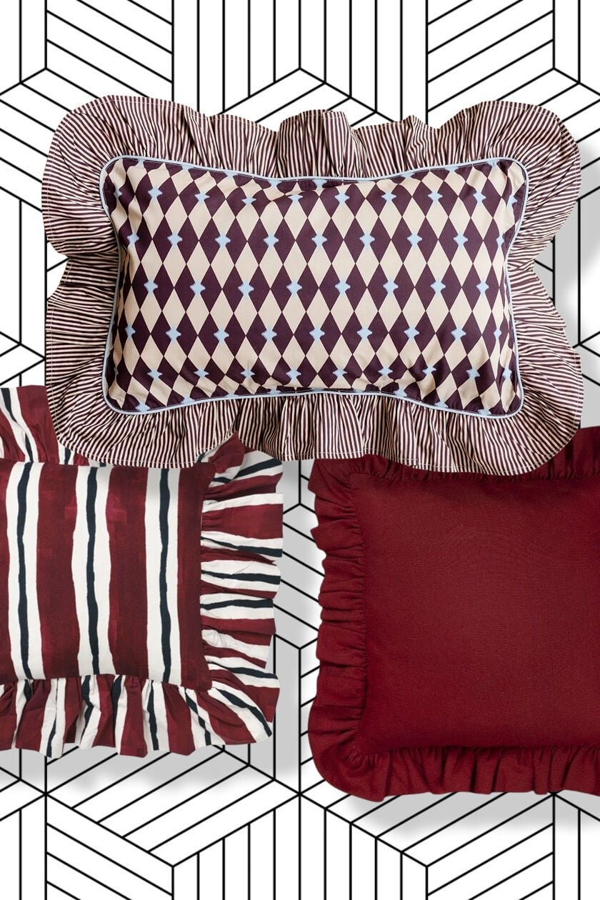 Frilly edged cushions