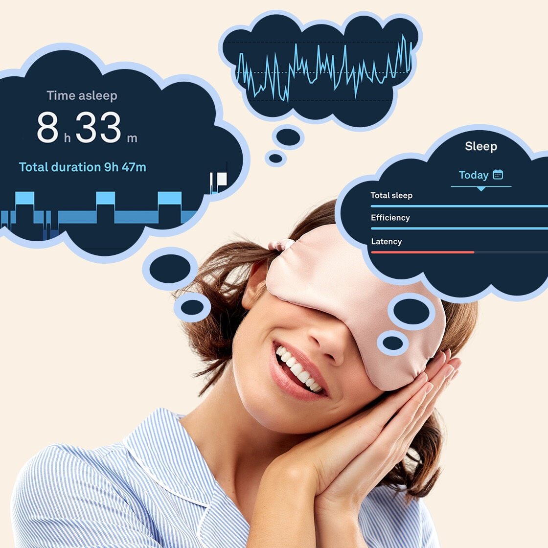 A woman with sleep tracking data