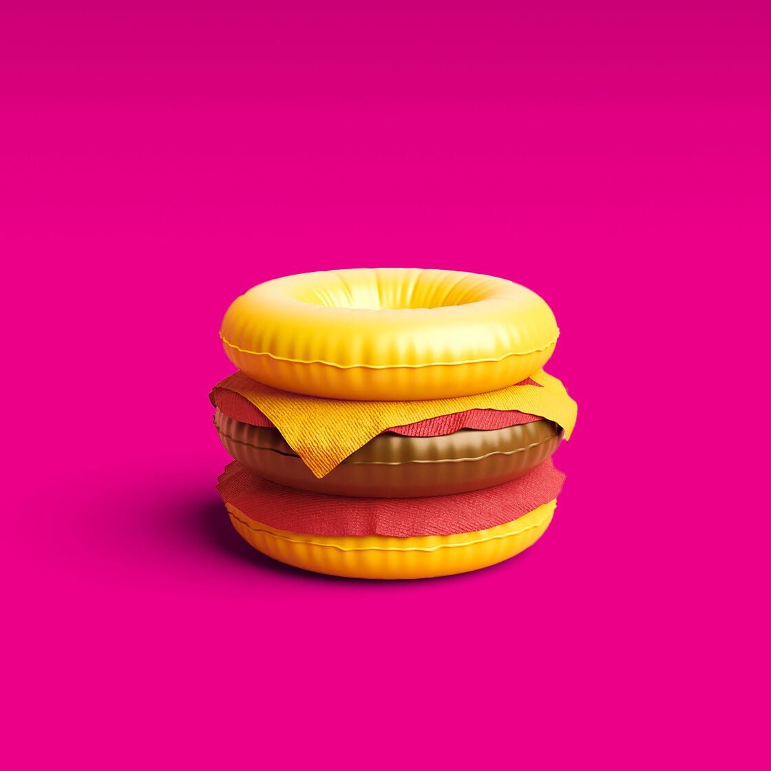 An inflatable burger