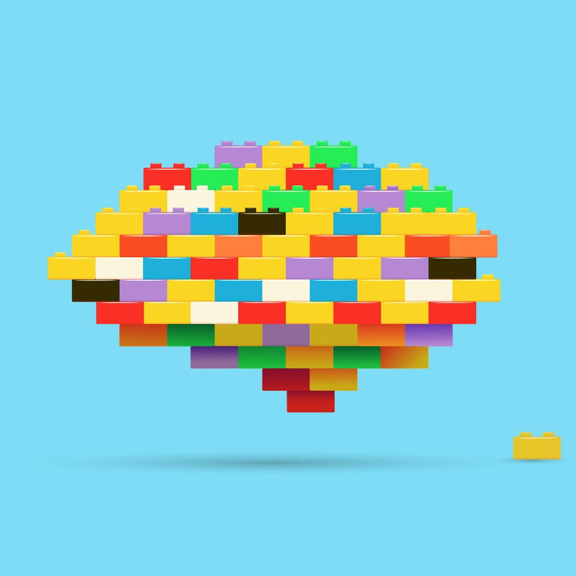 A brain made out of lego bricks